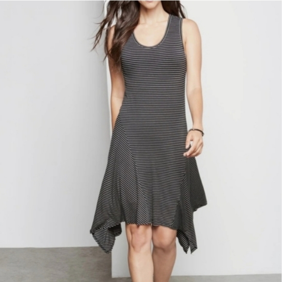 Free People Gray & Black Racerback       Style Stretchy Fit & Flare Dress. Sm - Picture 1 of 12